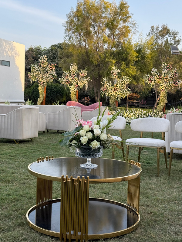 Crystal candelabras on a luxury reception table